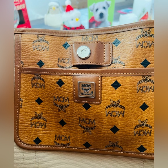 MCM Cognac Visetos Tote Bag - Picture 10 of 16